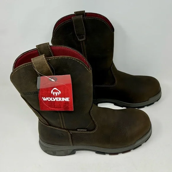 NEW Wolverine Cabor Wellington Waterproof Work Boots Men's Size 10 - Picture 2 of 6